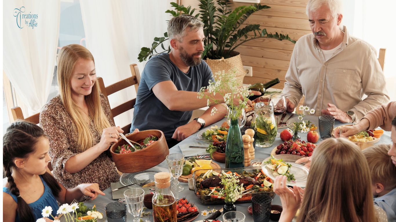 an image of afamily having dinner together