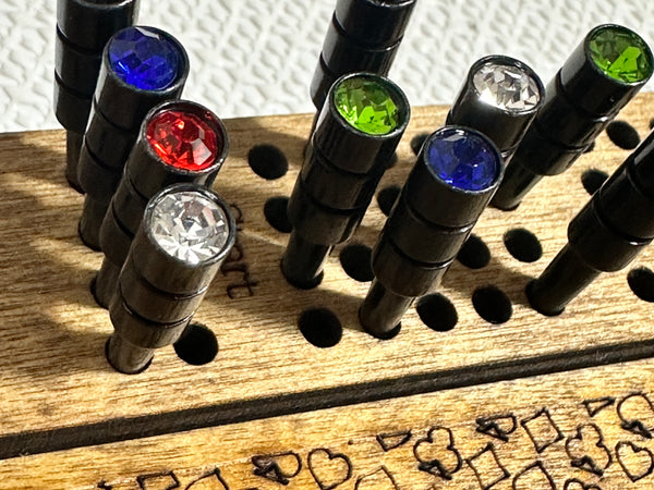 Black Metal Pegs with Crystal