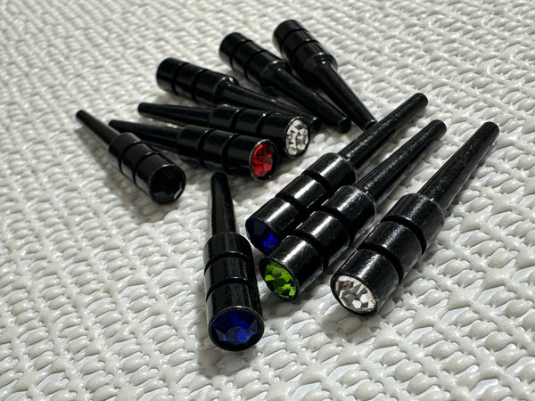 Black Metal Pegs with Crystal