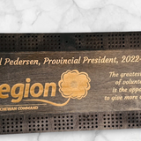 Charcoal Black Large Personalized Cribbage Board
