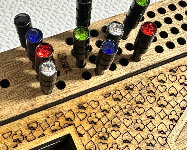 Black Metal Pegs with Crystal