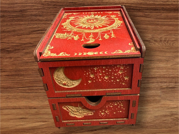 Two Tiered Drawer Tarot Card Holder