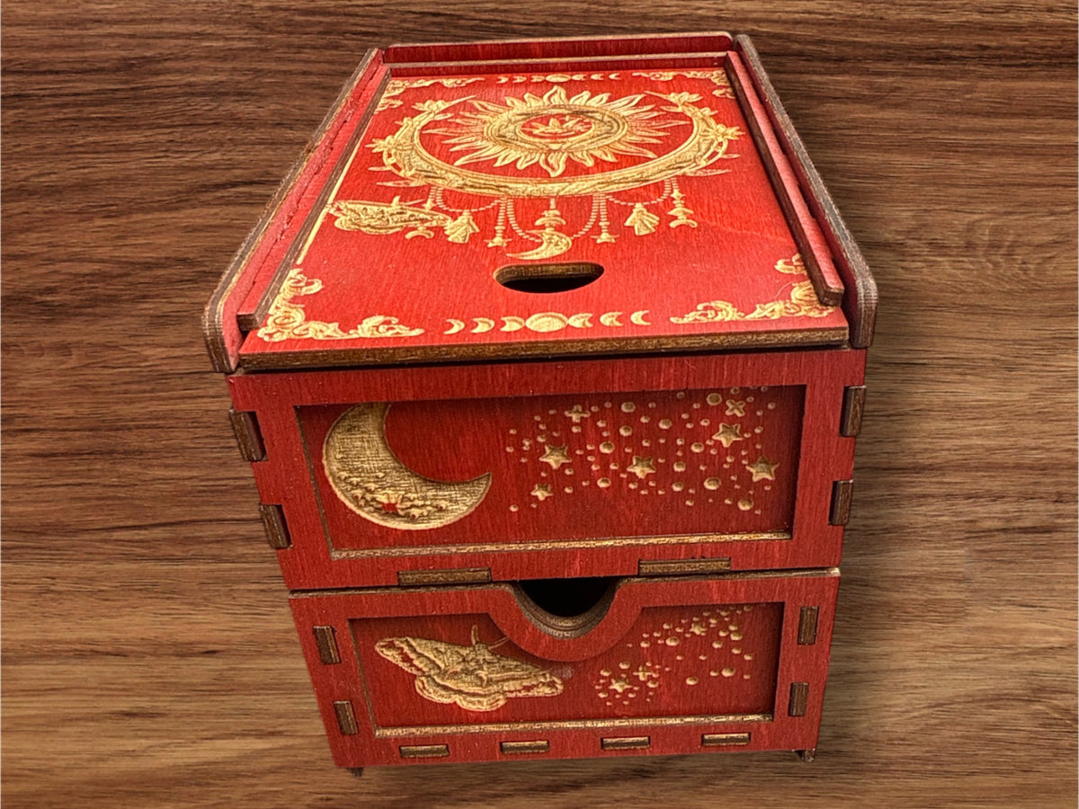 Two Tiered Drawer Tarot Card Holder