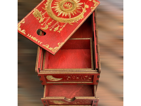 Two Tiered Drawer Tarot Card Holder