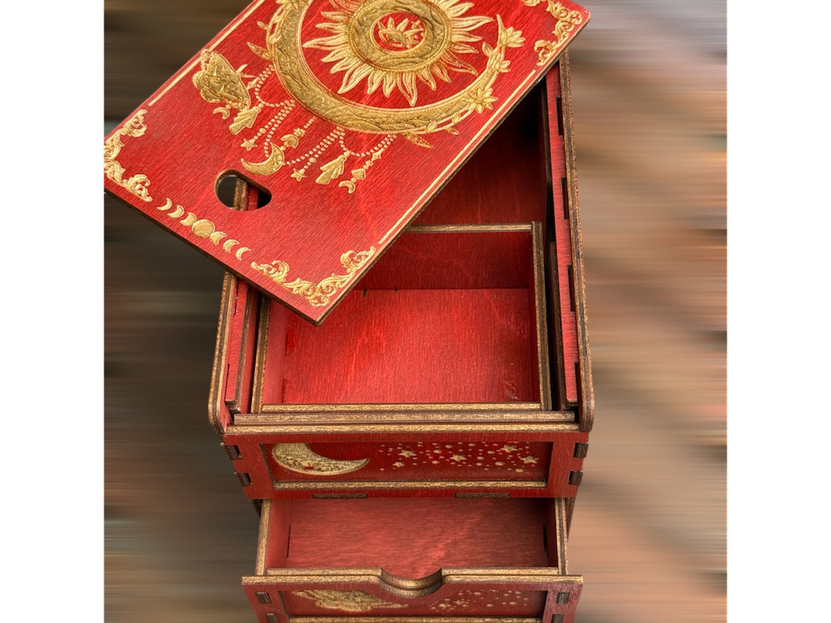 Two Tiered Drawer Tarot Card Holder
