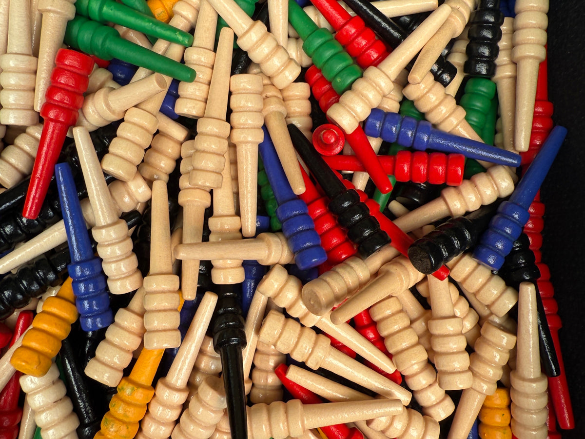 Wood Cribbage Pegs – Colourful Wooden Pegs for Standard Cribbage Boards