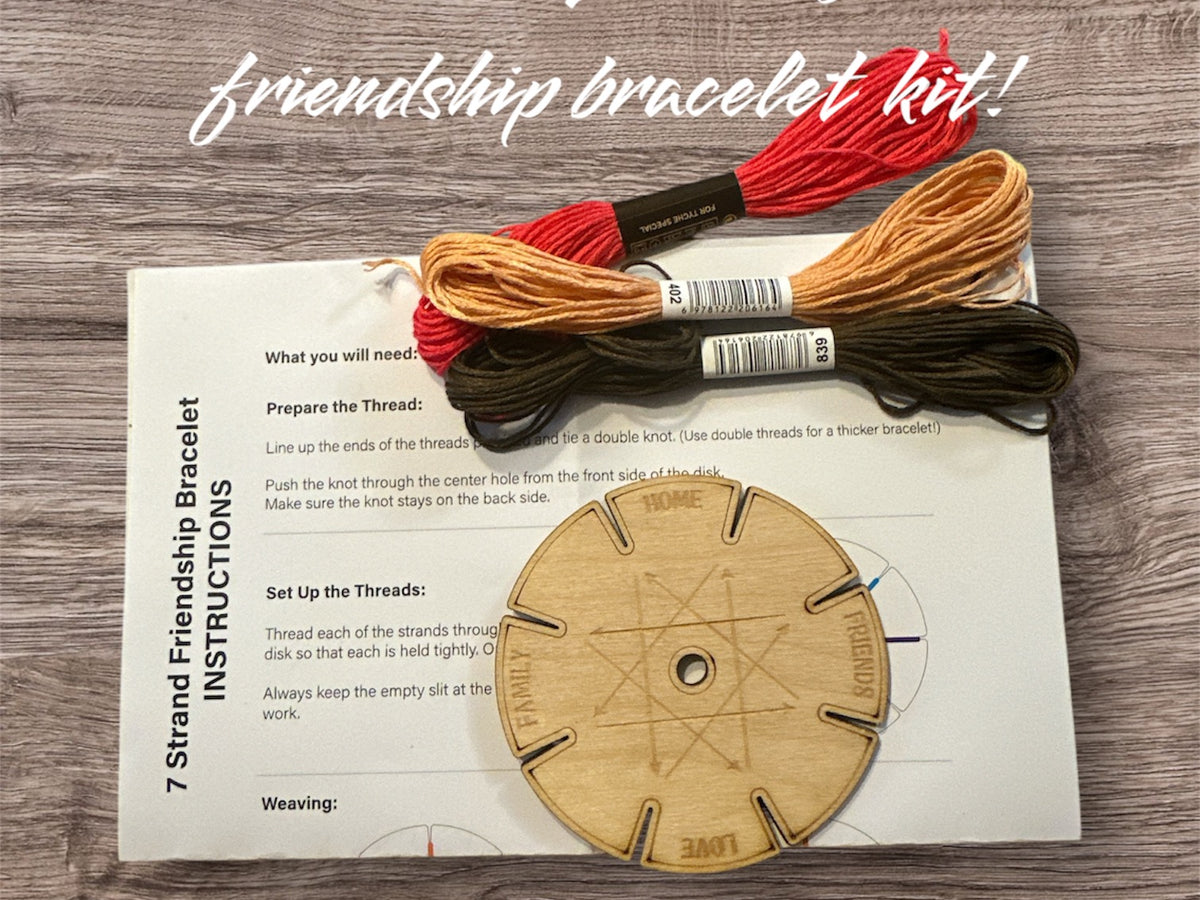 DIY Friendship Bracelet Kit – Complete Craft Set with Template, Instructions, and Colorful Embroidery Strands