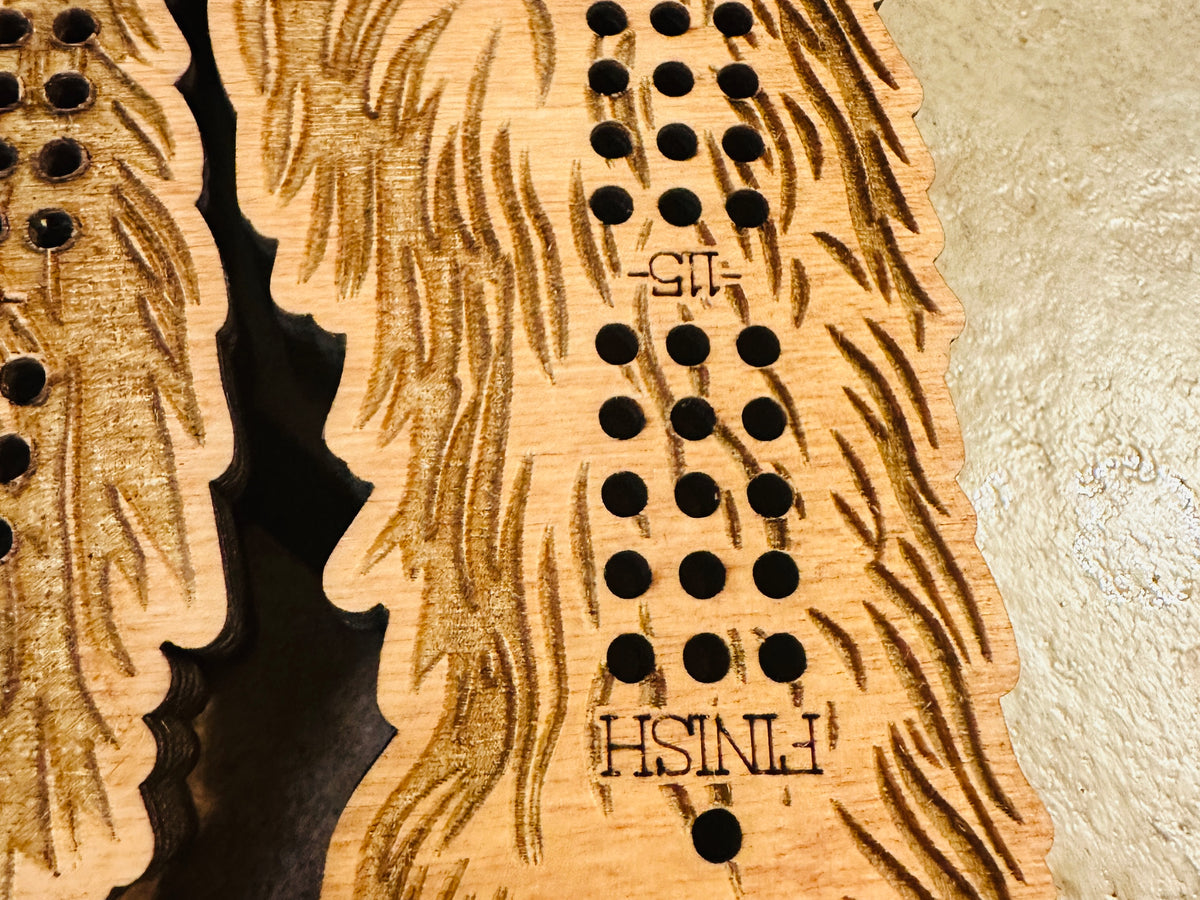 Sasquatch 3 player Cribbage Board,Approximately 12 in. tall