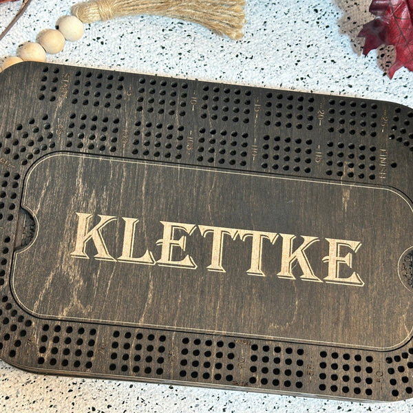 4 payer crib board espresso stain with personalized name