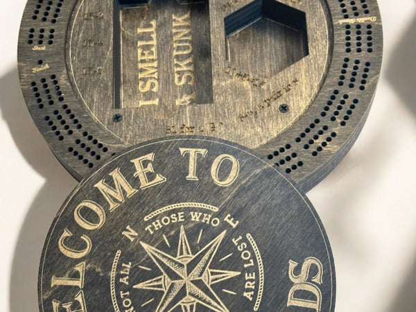 Round Cribbage Board