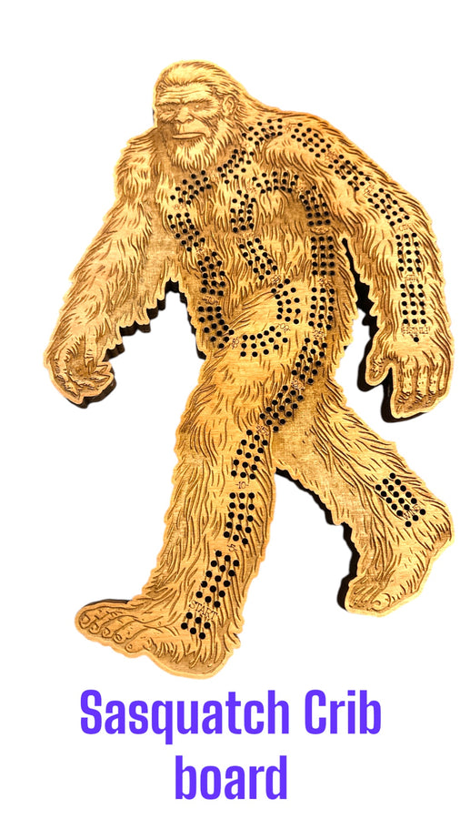 Sasquatch 3 player Cribbage Board,Approximately 12 in. tall