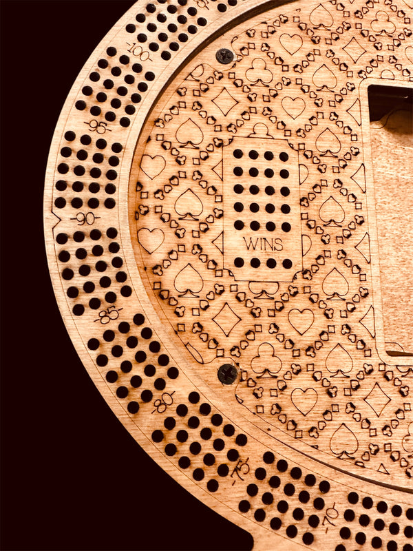 Personalized 4-Track Wooden Cribbage Board – Handcrafted, Custom Engraved & Stand-Up Display