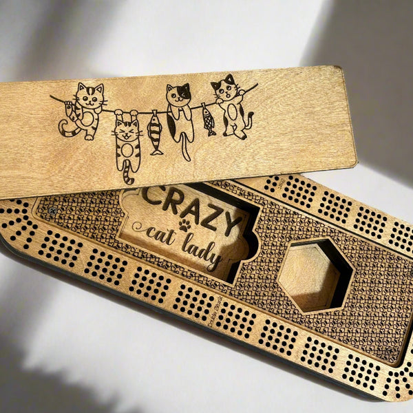 Rectangular Personalized Cribbage Board,Standard Design