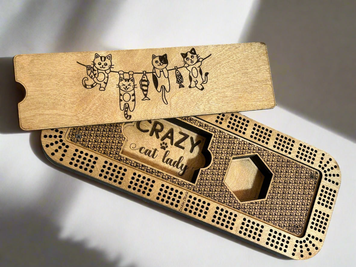 Rectangular Personalized Cribbage Board,Standard Design