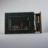 Black stained travel size crib board