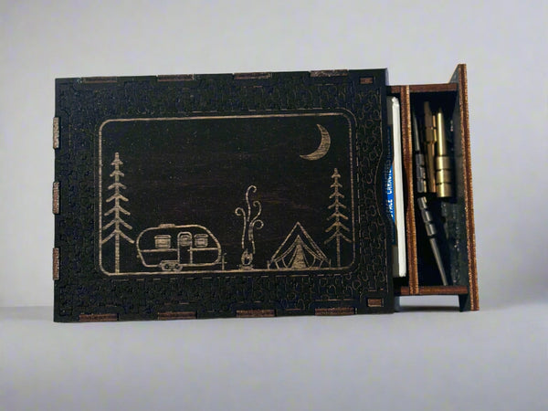Black stained travel size crib board