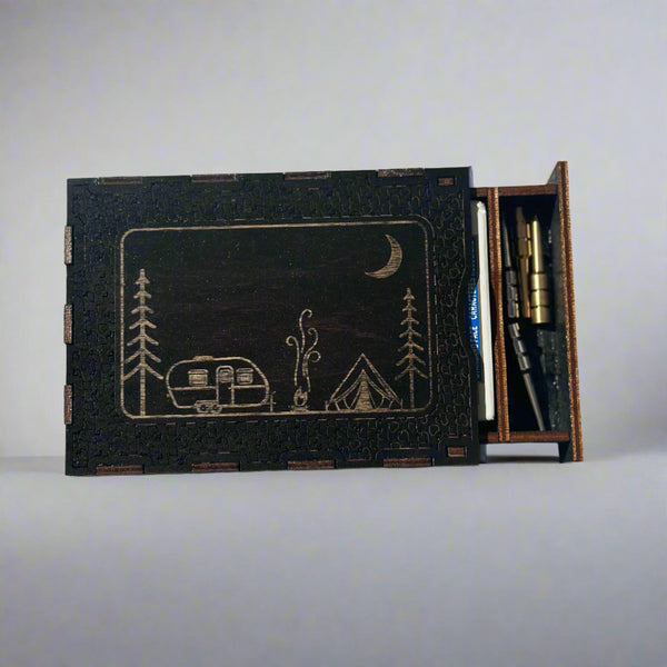 Black stained travel size crib board