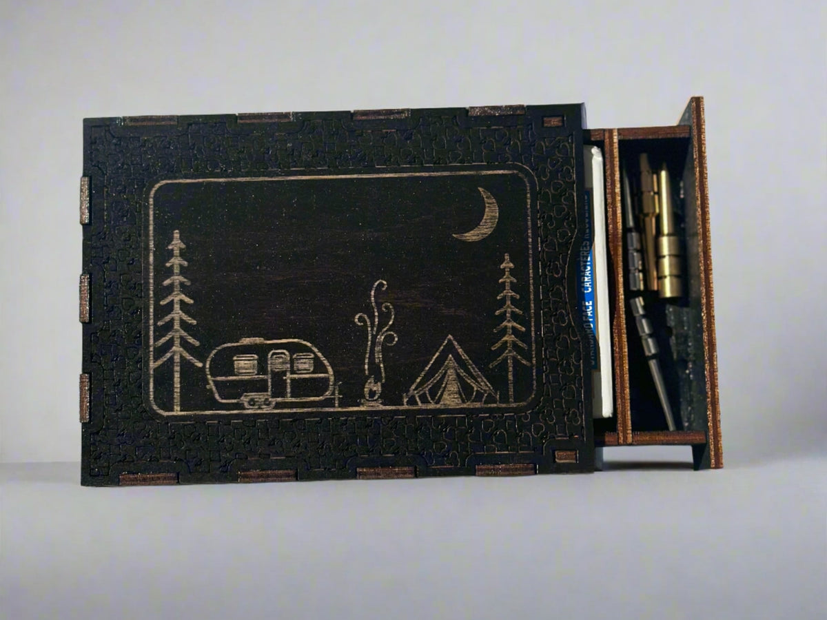 Black stained travel size crib board