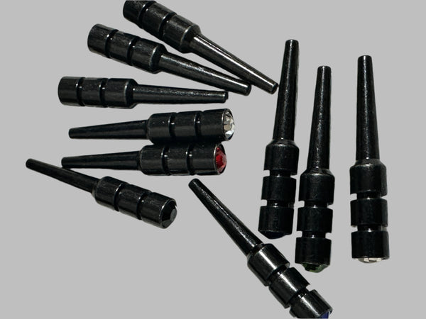 Black Metal Pegs with Crystal