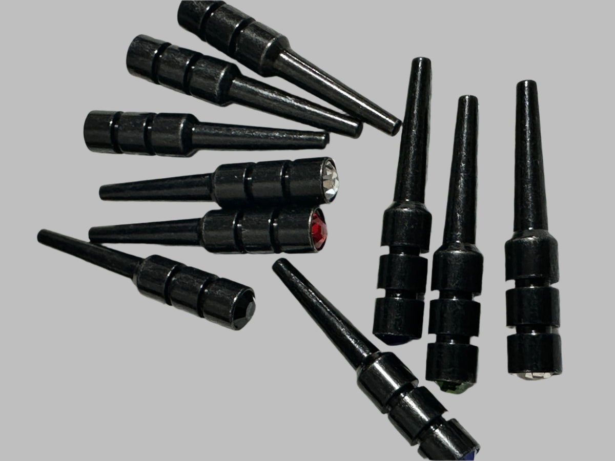 Black Metal Pegs with Crystal