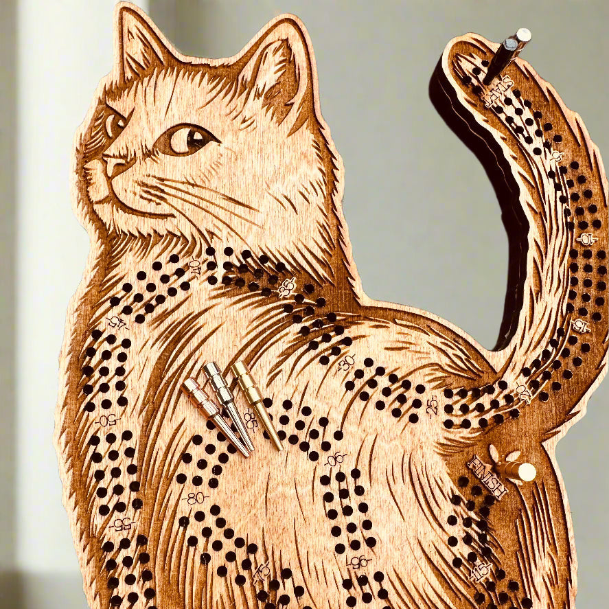 Cat Cribbage Board
