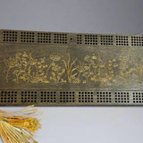 espresso stain  4 player crib board flower design