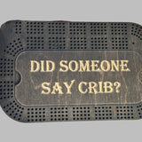 Black stain crib board with letter engraving
