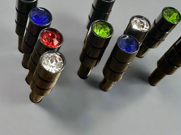 Black Metal Pegs with Crystal
