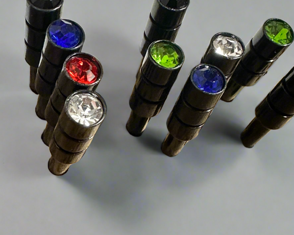 Black Metal Pegs with Crystal