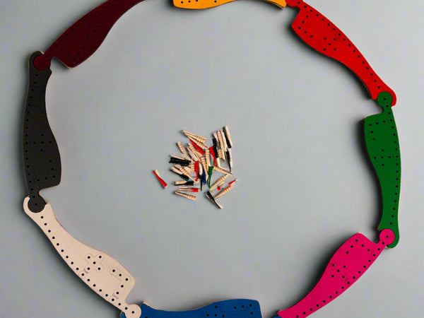 8 sets of pegs and jokers