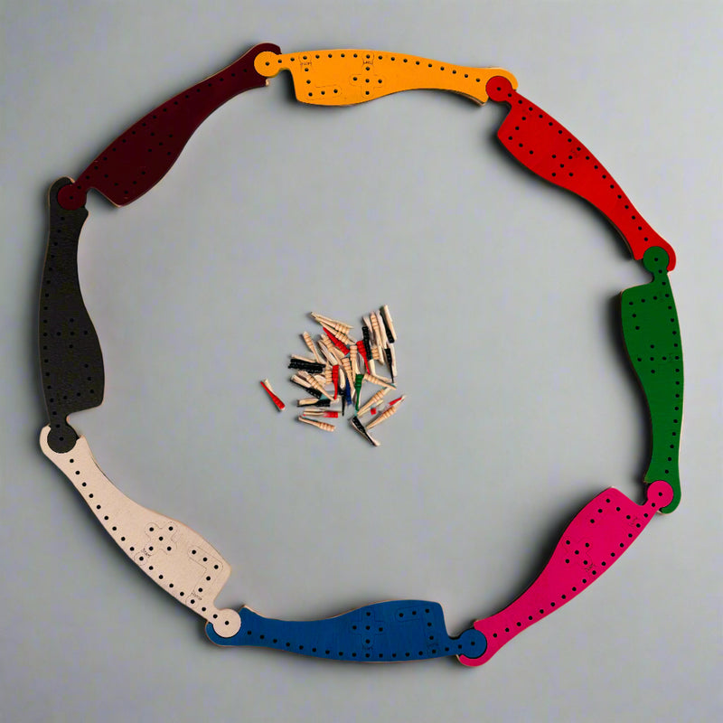 8 sets of pegs and jokers