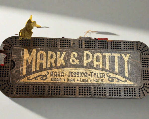 handmade cribbage board black