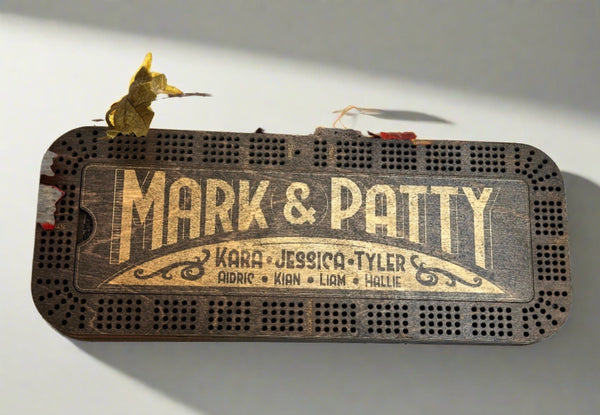 handmade cribbage board black