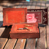 Red stained wood travel size crib board
