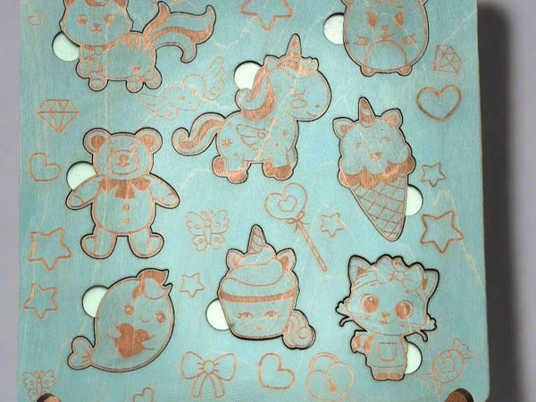 wood puzzle unicorn theme for girls