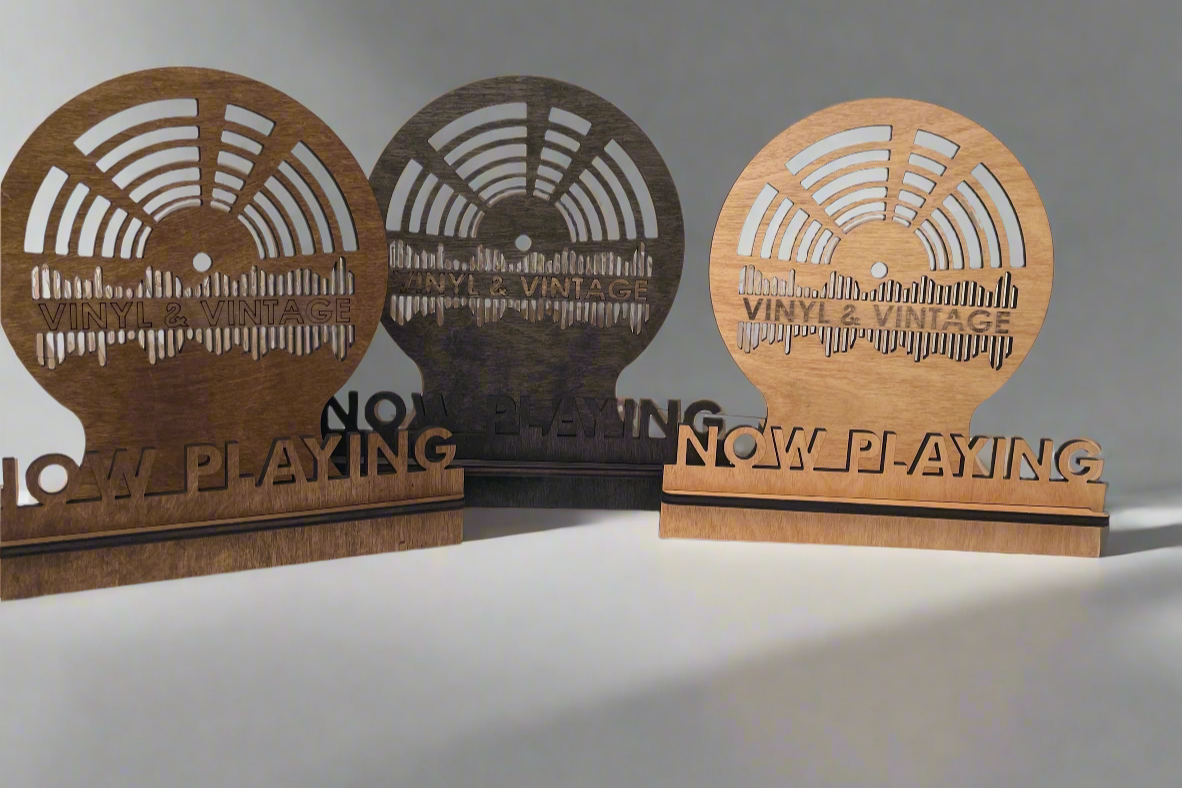 vinyl record stand-maple,black,espresso stained wood