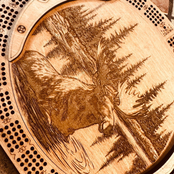 Personalized 4-Track Wooden Cribbage Board – Handcrafted, Custom Engraved & Stand-Up Display
