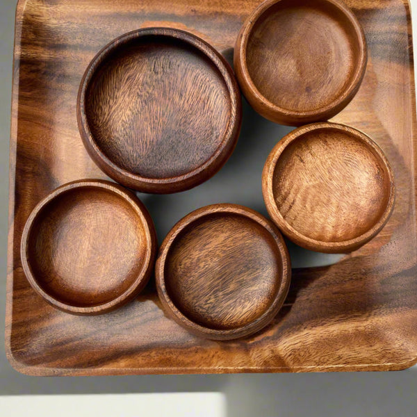Acacia  Wood Serving  Plate  Set