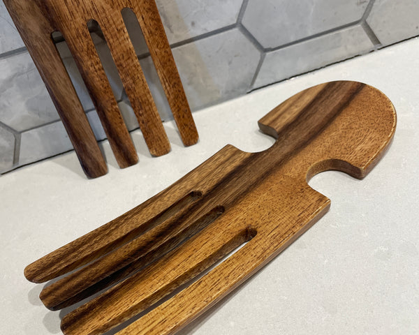 Acacia Wood Salad Hands