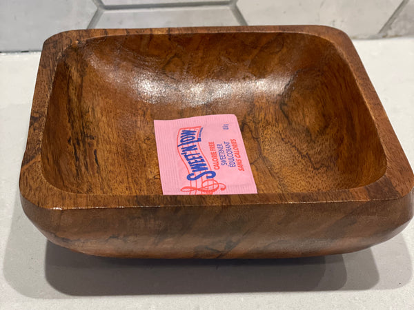 7 piece  Acacia Wood Square Salad Bowl Set