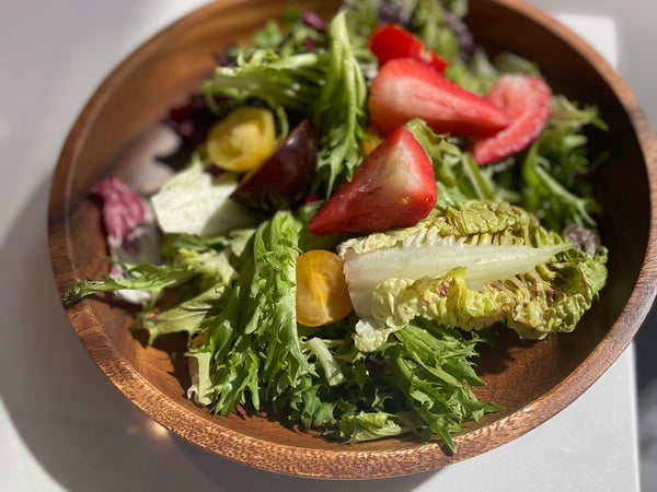 Set of  4 Acacia Wood Pasta/Salad Plate , 9 in. x 2 in.