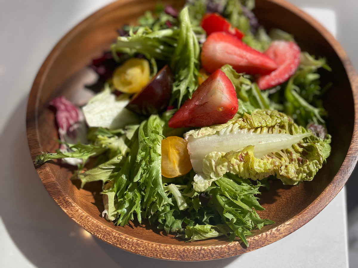 Set of  4 Acacia Wood Pasta/Salad Plate , 9 in. x 2 in.