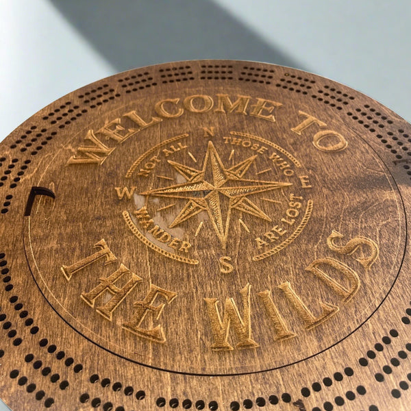 Personalized Round Cribbage board