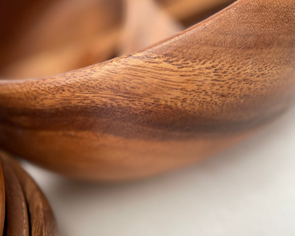 7 Piece Acacia Wood Salad Bowl Set,Round Salad Bowl