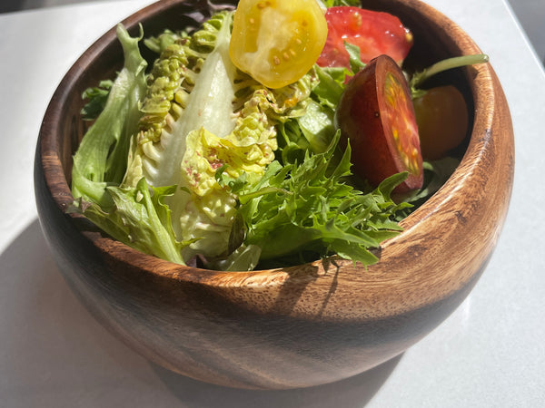 Set of Acacia Wood  Calabash Salad Bowl ( 6 in.x 3 in.)