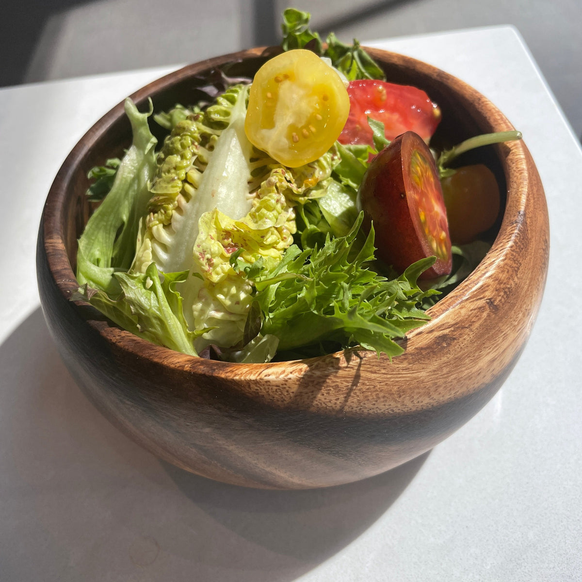 7 Piece Acacia Wood Salad Bowl Set,Round Salad Bowl