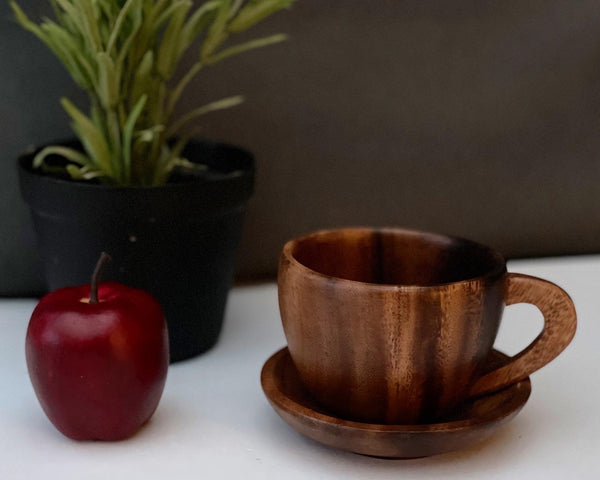 Coffee and Tea Cup Set,Acacia Wood Tea Cup Set