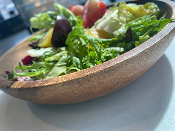 Set of  4 Acacia Wood Pasta/Salad Plate , 9 in. x 2 in.