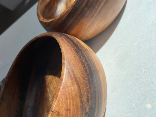 7 Piece Acacia Wood Salad Bowl Set,Round Salad Bowl