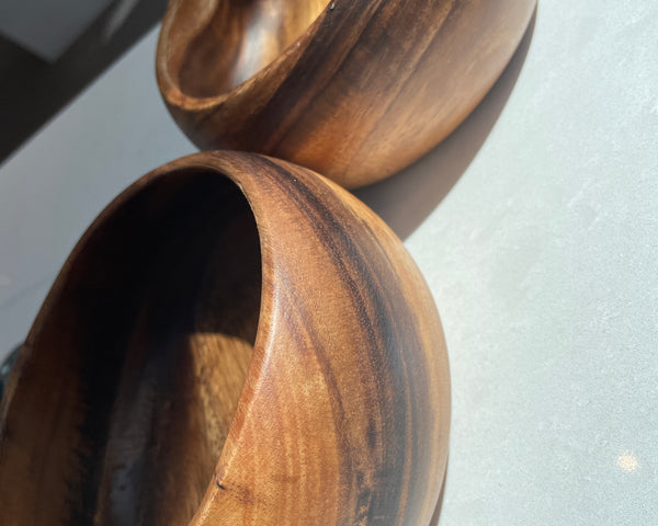 7 Piece Acacia Wood Salad Bowl Set,Round Salad Bowl